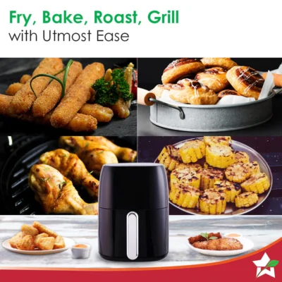 Neo Digital Air Fryer | Rapid Air Technology | 6 Pre-Set Menu Options | Temperature and Time Control | Automatic Shut-Off | Compact Design | 4.5 Litres | 1 Year Warranty | 1500 Watts | Black - Image 6
