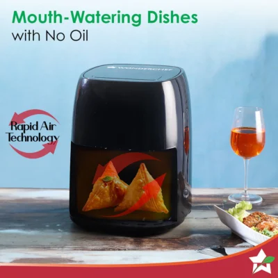 Neo Digital Air Fryer | Rapid Air Technology | 6 Pre-Set Menu Options | Temperature and Time Control | Automatic Shut-Off | Compact Design | 4.5 Litres | 1 Year Warranty | 1500 Watts | Black - Image 5