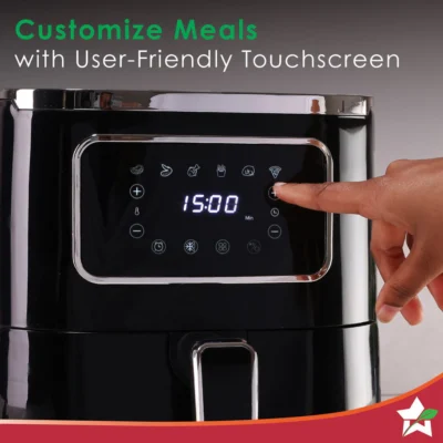 Platinum Digital Air Fryer | 5L | Rapid Air Technology | 7 Pre-Set Menu Options | Temperature and Time Control | Digital Interface | Chrome Finish | 1 Year Warranty - Image 7