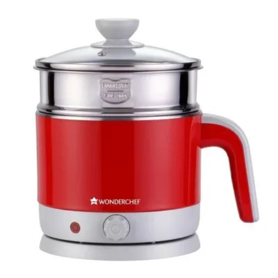 LUXE Multicook Stainless Steel 1.2 L Electric Kettle, 1000W, Red - Image 2