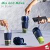 Nutri-Cup Portable Blender | USB Charging | Smoothie maker | SS Blades | Battery Operated Rechargeable Blender | 300ml | Compact Size | Blue - Image 3