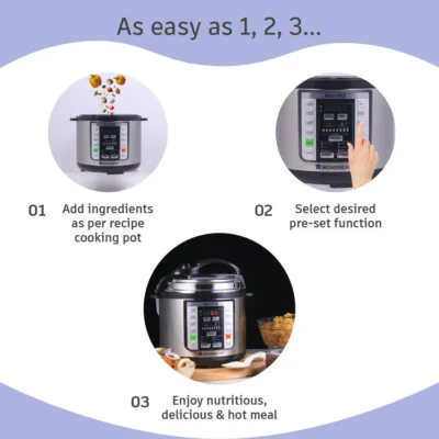 Nutri-Pot 3L Electric Pressure Cooker with 7-in-1 Functions - Image 3