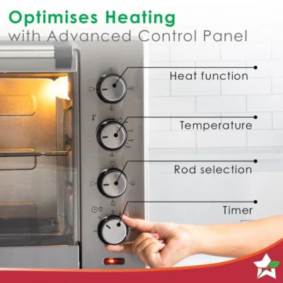 Oven Toaster Griller (OTG) - 60 Litres, Stainless Steel – with Rotisserie, Auto-shut off, heat-resistant tempered glass, 6-stage heat selection - Image 5