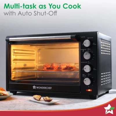 Oven Toaster Griller (OTG) - 48 L | With Rotisserie | Auto-Shut Off | Heat-Resistant Tempered Glass | 6-Stage Heat Selection Bake, Grill, Roast | Easy to Clean | Black | 2 Year Warranty - Image 4