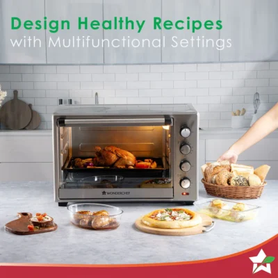 Oven Toaster Griller (OTG) - 60 Litres, Stainless Steel – with Rotisserie, Auto-shut off, heat-resistant tempered glass, 6-stage heat selection - Image 2