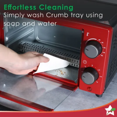 Oven Toaster Griller (OTG) Crimson Edge - 9 Litres - with Auto-shut Off, Heat-resistant Tempered Glass, Multi-stage Heat Selection, 2 Years Warranty, 650W, Red - Image 2