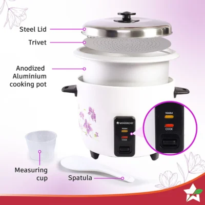 Nutri Cook Rice Cooker with Single Bowl, 1.8 Litres, 2 Years Warranty - Image 3