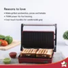 SKT Mini Plus | Crimson Edge Electric Contact Grill & Sandwich Maker| 3-in-1 Toaster, Griller & Sandwich Maker| Cool Touch Handle|Auto Shut Off | 1 Year Warranty| Red - Image 2