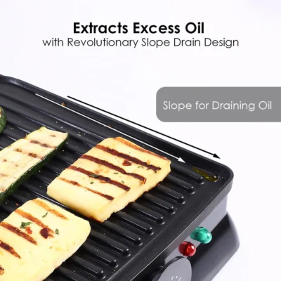 SKT Family Size| Crimson Edge Electric Contact Grill & Sandwich Maker| Healthy Non-Stick Coating | LED Indicator| 2 Year Warranty| Red - Image 3