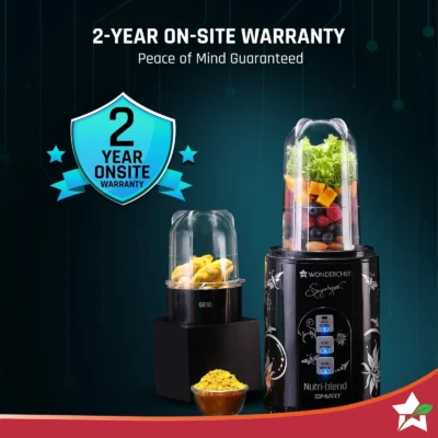 Nutri-blend SMART Automatic Mixer Grinder with Dual Pulse Function|22000 RPM|100% Full Copper Motor|2 Unbreakable Jars| 500 Watt| 2 Years Warranty| Recipe book by Chef Sanjeev Kapoor| Black - Image 8