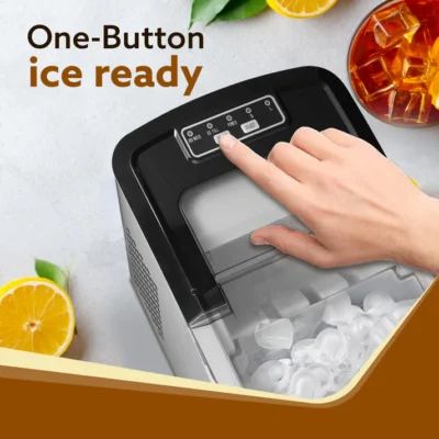 AGARO Regency Ice Maker, Compact Ice Maker, 2.2L water Tank, 9 Pcs Ice Cube at a time, Stainless Steel Body, Small & Big Ice Cubes - Image 6