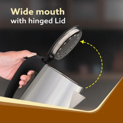 AGARO Sonnet Electric Kettle, 1.5L, 1500W, Stainless Steel Body - Image 3