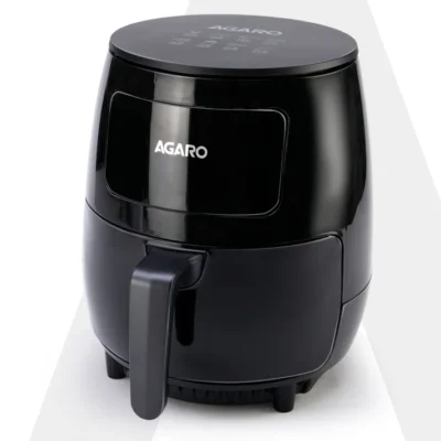 Alpha Digital Air Fryer For Home, 4.5 Litres, 6 Cooking Options, Electric, Convection Oven, 1400W, 360 Degrees Air Circulation, Digital Display, Keep Warm, Bake, Roast, Toast, Black