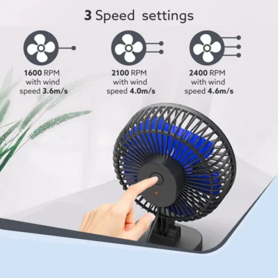 Breeze USB Desktop Fan, Personal Mini Fan for Home Office Bedroom, Study, Black - Image 4