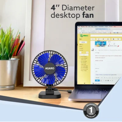 Breeze USB Desktop Fan, Personal Mini Fan for Home Office Bedroom, Study, Black - Image 6
