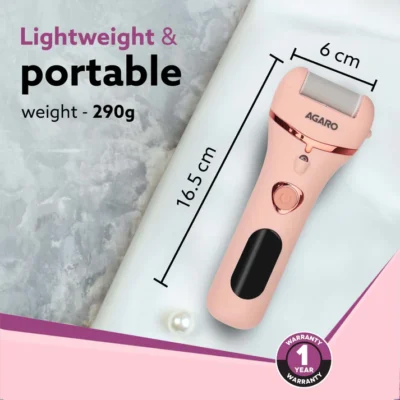 Callus Remover with 3 Interchangeable Head Rollers, Electronic Foot Scrubber For Callus & Dead Skin Removal, Pedicure Device, 2 Speed, Rechargeable Foot Care, Waterproof, CR1727, Pink - Image 3