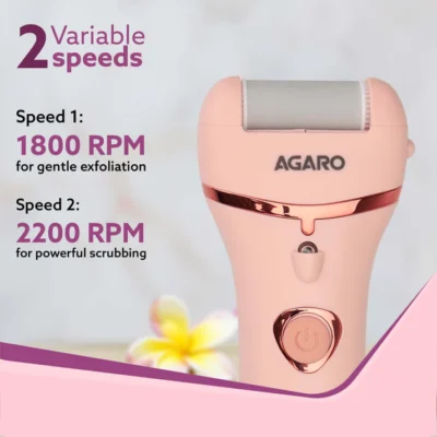 Callus Remover with 3 Interchangeable Head Rollers, Electronic Foot Scrubber For Callus & Dead Skin Removal, Pedicure Device, 2 Speed, Rechargeable Foot Care, Waterproof, CR1727, Pink - Image 2