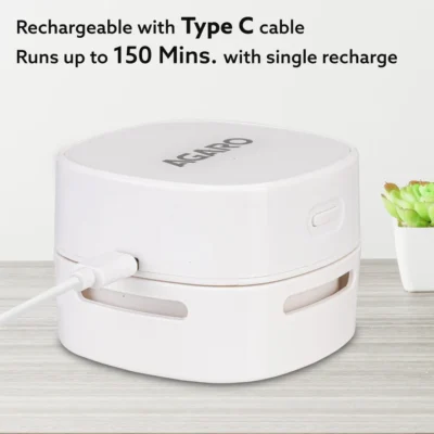 Crown Mini Desk Vacuum Cleaner, Mini Table dust Sweeper, High Endurance up to 150 mins, Cordless, For Table Cleaning, Home, School, Office - Image 4