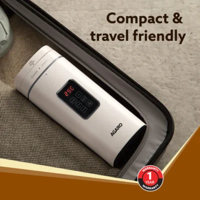 Delite Portable Electric Kettle, 500 Ml, Fast Boiling, Adjustable Temperature, Keep Warm, Porridge, Double Layered Body, Travel Electric Kettle, Hot Water, White - Image 2