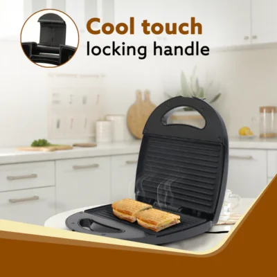 Delite Sandwich Maker, 750W, 4 Slice Non Stick Grill Plate, Power Indicator, Oil Free Toasting, Grilling, Black - Image 4