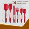 Deluxe Silicone Spatula Set of 6 , Red - Image 5