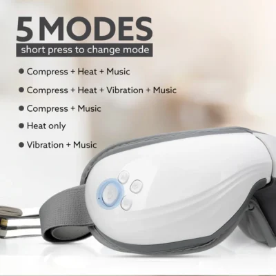 Supreme Eye Massager with Lukewarm Heat, Relax, Reduce Eye Strain, Relief from Stress, Headache & Migraine Pain, Air Compression Massage, 180° Foldable, 5 Modes, Bluetooth Music, Improves Sleep - Image 5