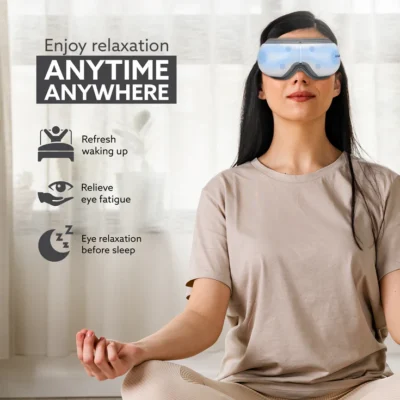 Supreme Eye Massager with Lukewarm Heat, Relax, Reduce Eye Strain, Relief from Stress, Headache & Migraine Pain, Air Compression Massage, 180° Foldable, 5 Modes, Bluetooth Music, Improves Sleep - Image 3