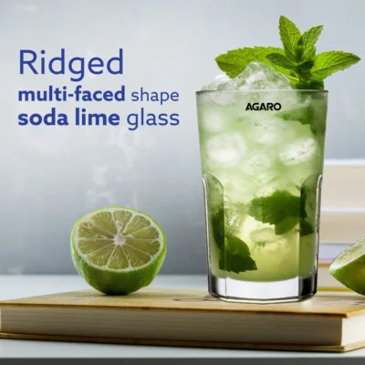 legant 410 ml Glasses Set of 6, Transparent Drinking Water Glass Set, Glass Tumbler for Water, Cold Drink, Juice, Dishwasher Safe, for Daily Use & Gifting - Image 5
