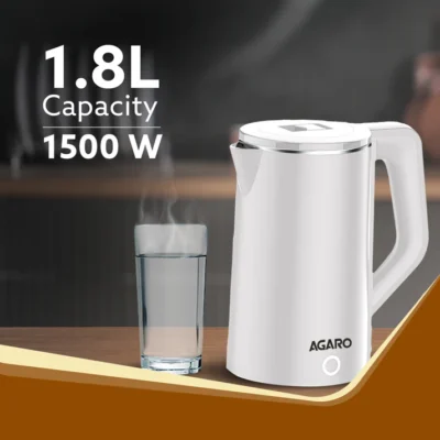 Elegant Electric Kettle, 1.8L, Double Layered Kettle, White - Image 5