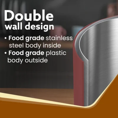 Elegant Electric Kettle, Double Layered 1.8L, Red - Image 3