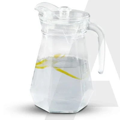 Elegant Glass Jug, 1.3L, Multipurpose Jug, Easy Pour & Strong Handle, Transparent Beverage Carafe for Home, Office, Pitcher for Serve Water, Milk, Juice, Lassi, Cocktail, Ideal for Gift