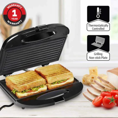 Elegant Sandwich Toaster - 750 W- Black - Image 4