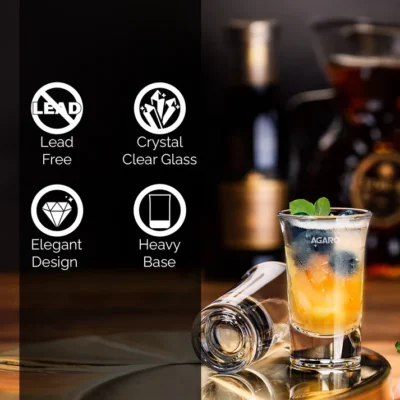 Elegant Shot Glass 45ml, Set of 6, Whisky Shot, Vodka Shot, Tequila Shot, Liquor Shot, Wine Tasting, Cocktail, Home, Bar - Image 3