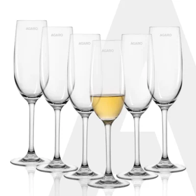 Elegant Wine Glass 195ml, Set of 6, Whisky, Vodka, Tequila, Liquor, Wine Tasting, Cocktail, Home, Bar