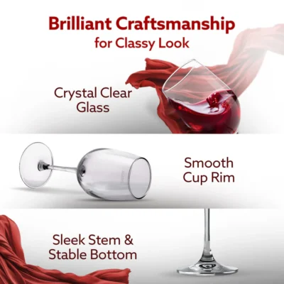 Elegant Wine Glass 390ml, Set of 6, Whisky, Vodka, Tequila, Liquor, Wine Tasting, Cocktail, Home, Bar - Image 4