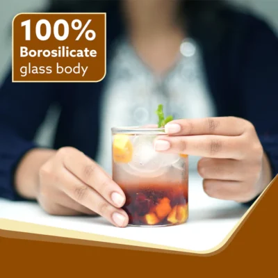 Elite Borosilicate Glass Tumbler, Serves Water, Cold Drinks, Juice, Milk, Pack of 6, 255 ml, Flame Proof Glasses, Microwave & Dishwasher Safe, Transparent - Image 4