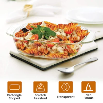 Elite Glass Baking Tray With Handle - 800ml - Image 3