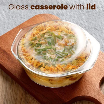 Elite Glass Casserole With Lid - 1000ml - Image 5