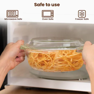 Elite Glass Casserole With Lid - 1000ml - Image 3