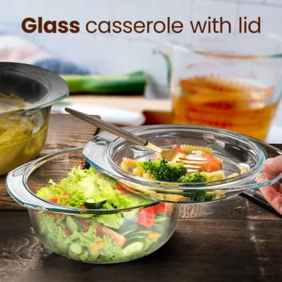 Elite Glass Casserole With Lid - 1500ml - Image 4