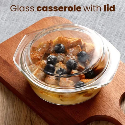 Elite Glass Casseroles With Lid - Set of 2 - 700, 1000 ml - Image 5
