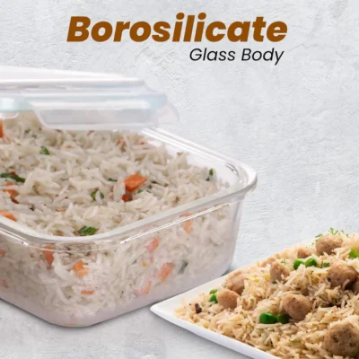 Elite Glass Container, 3 pcs Set - 370, 640,1040 ml - Image 4