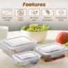 Elite Glass Container, 3 pcs Set - 370, 640,1040 ml - Image 2