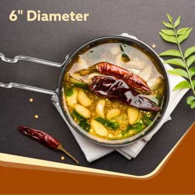 Elite Hard Anodised Tadka Pan, 11 cm Diameter, Riveted handle, 3 mm Thick Plate, Gas Oven Compatible - Image 5