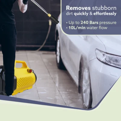 Elite High Pressure Washer, 2400 Watts, 240 Bars, 10L/Min Flow Rate, 10 Meters Outlet Hose, for Car, Bike and Home Cleaning Purpose, Yellow & Black - Image 5