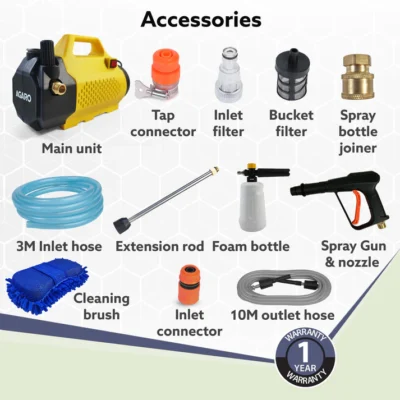 Elite High Pressure Washer, 2400 Watts, 240 Bars, 10L/Min Flow Rate, 10 Meters Outlet Hose, for Car, Bike and Home Cleaning Purpose, Yellow & Black - Image 3