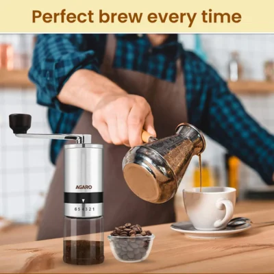Elite Manual Coffee Grinder - Silver - Image 3