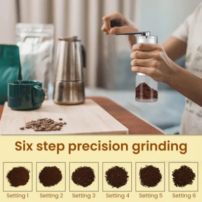 Elite Manual Coffee Grinder - Silver - Image 4