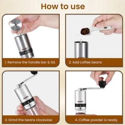 Elite Manual Coffee Grinder - Silver - Image 5