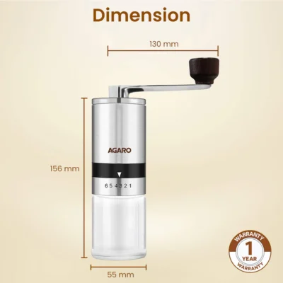 Elite Manual Coffee Grinder - Silver - Image 2